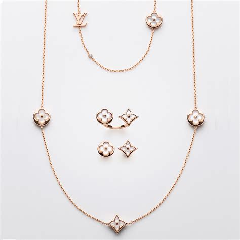 lv flower necklace|Lv necklace and earring sets.